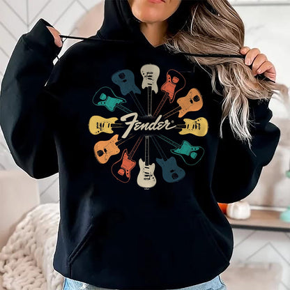 Guitar Lover Shirt, Funny Guitar UnisexT-Shirt/Hoodie/Sweatshirt HLT00 - Fender Retro Guitar Kaleidoscope T-Shirt Small
