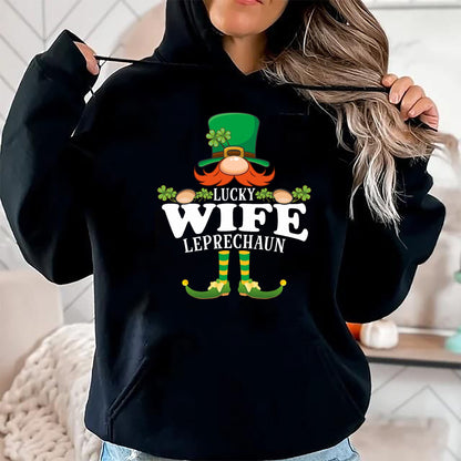 Best Wife Shirt, Wife and Husband Unisex T-Shirt/Hoodie/Sweatshirt HLT00 - Gift for wife T shirt, lucky wife   Lucky Wife Leprechaun Funny St. Patricks Day T-Shirt