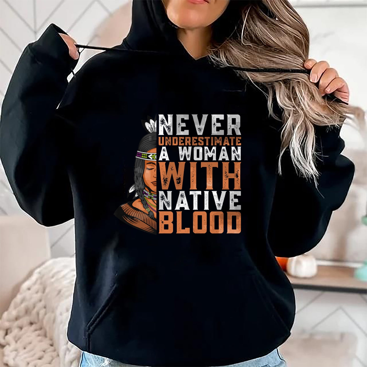 Native American T-Shirts, Vintage Native American Unisex T-Shirt/Hoodie/Sweatshirt HLT00 - Indian A Woman With Native Blood Native American T-Shirt