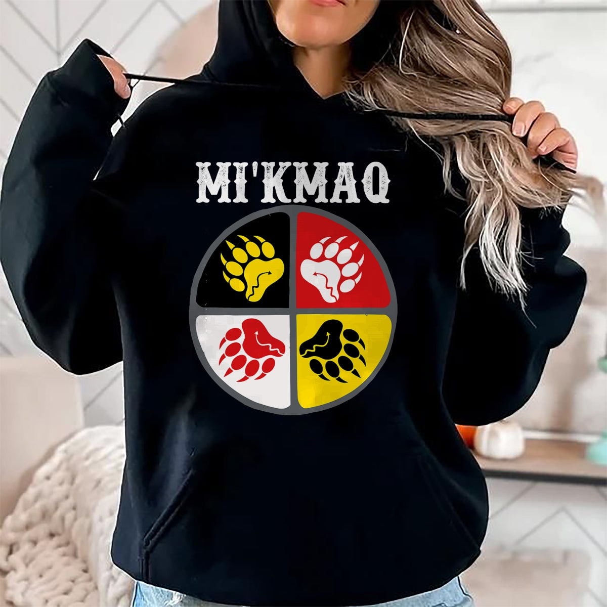 Native American T-Shirts, Vintage Native American Unisex T-Shirt/Hoodie/Sweatshirt HLT00 - Micmac Mi'kmaq Nation Native American Medicine Wheel T-Shirt