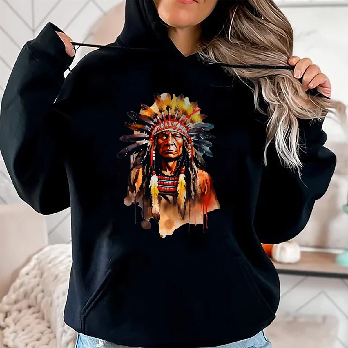 Native American T-Shirts, Vintage Native American Unisex T-Shirt/Hoodie/Sweatshirt HLT00 - Native American day chief American USA culture T-Shirt