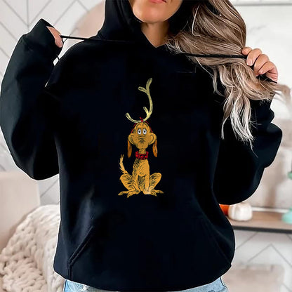 Christmas Shirts for Family, Funny christmas shirts, Christmas Unisex T-Shirt/Hoodie/Sweatshirt HLT00 - Dr. Seuss mens Classic Dr Seuss Reindeer Max T shirt, Black, Small US