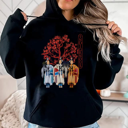 Native American T-Shirts, Vintage Native American Unisex T-Shirt/Hoodie/Sweatshirt HLT00 - Native American Indigenous Red Hand Indian Blood Themed T-Shirt (7)