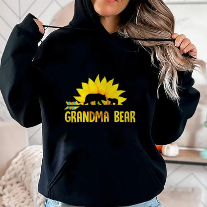 Native American T-Shirts, Vintage Native American Unisex T-Shirt/Hoodie/Sweatshirt HLT00 - Grandma Bear Sunflower Native American T-Shirt (1)