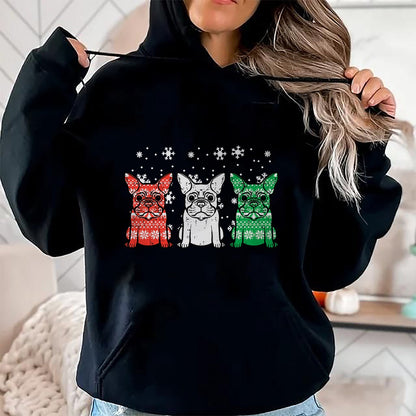 Christmas Shirts for Family, Funny christmas shirts, Christmas Unisex T-Shirt/Hoodie/Sweatshirt HLT00 - Christmas French Bulldogs Xmas Frenchie Dog Men Women Kids T-Shirt