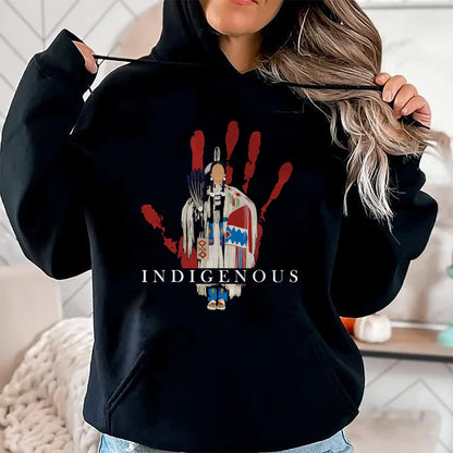 Native American T-Shirts, Vintage Native American Unisex T-Shirt/Hoodie/Sweatshirt HLT00 - Native American Indigenous Red Hand Indian Blood Themed T-Shirt (3)