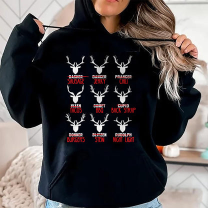 Christmas Shirts for Family, Funny christmas shirts, Christmas Unisex T-Shirt/Hoodie/Sweatshirt HLT00 - Funny Christmas Deer Hunters All of Santa_s Reindeer design T-Shirt