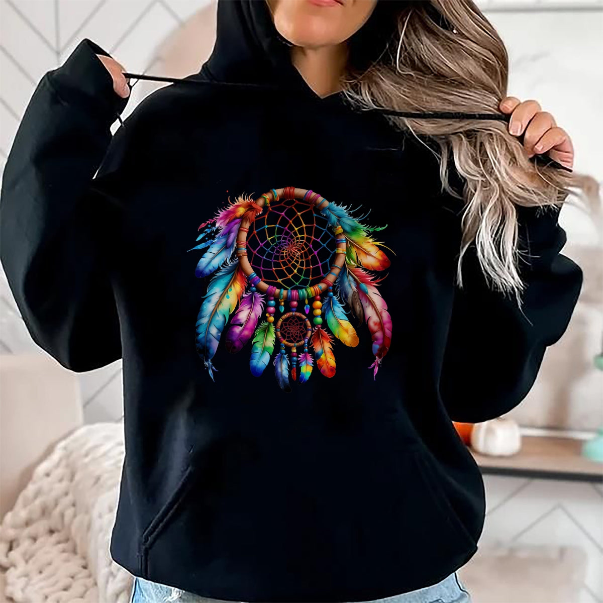 Native American T-Shirts, Vintage Native American Unisex T-Shirt/Hoodie/Sweatshirt HLT00 - Native American Heritage Month Feather Dreamcatcher T-Shirt (1)
