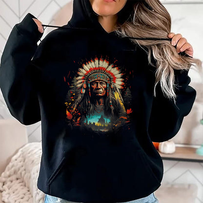 Native American T-Shirts, Vintage Native American Unisex T-Shirt/Hoodie/Sweatshirt HLT00 - Native American Chief Tribes Culture Sacred Sioux T-Shirt (1)