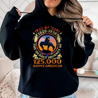 Native American T-Shirts, Vintage Native American Unisex T-Shirt/Hoodie/Sweatshirt HLT00 - Native American Trail Of Tears The Deadly Journey 125000 T-Shirt (1)