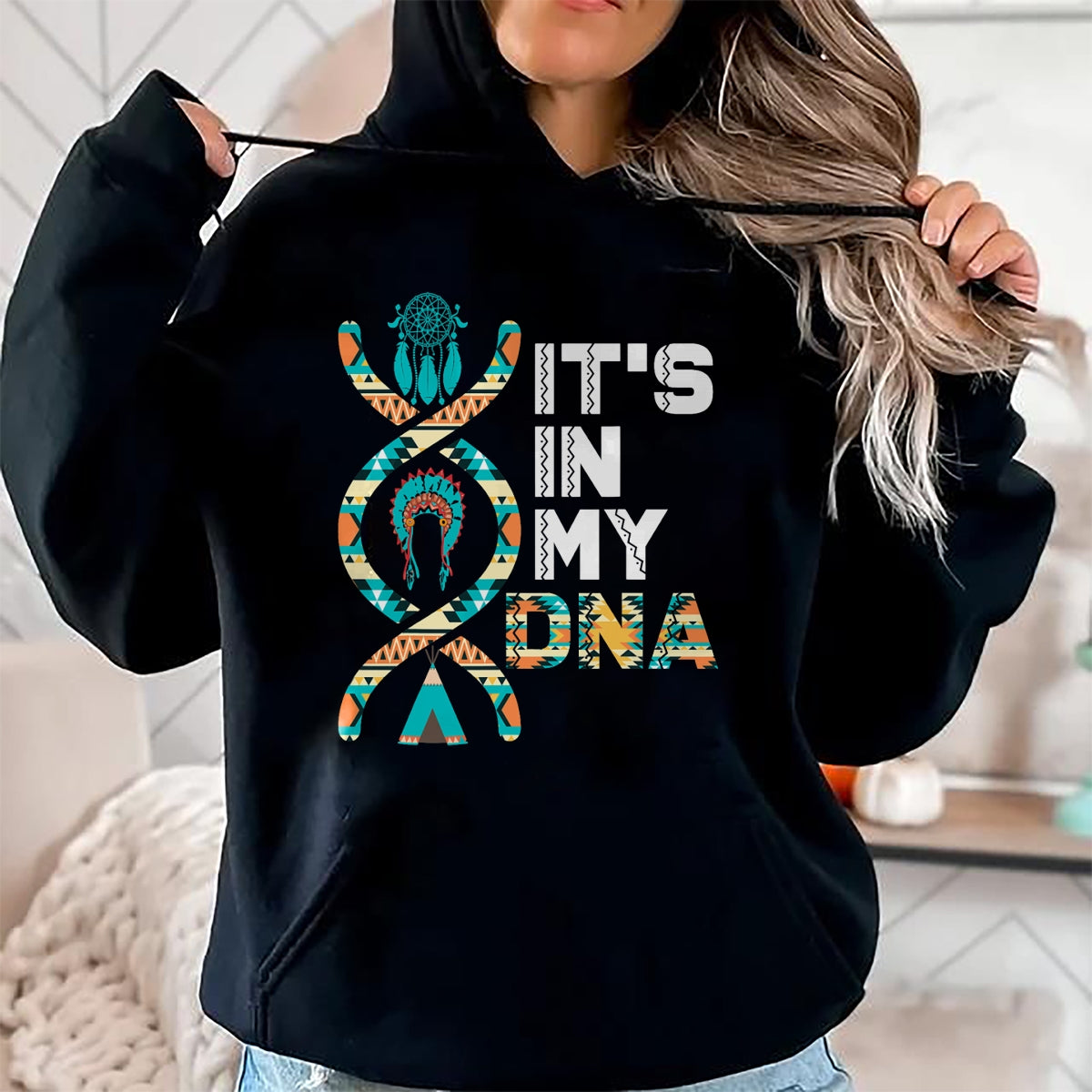 Native American T-Shirts, Vintage Native American Unisex T-Shirt/Hoodie/Sweatshirt HLT00 - It's In My DNA Indigenous People's Day Native American Mens T-Shirt (1)