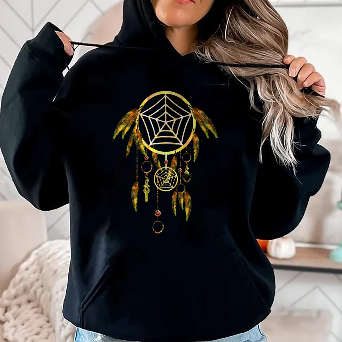 Native American T-Shirts, Vintage Native American Unisex T-Shirt/Hoodie/Sweatshirt HLT00 - Dream Catcher Autum Native American Indian Southwest Art T-Shirt