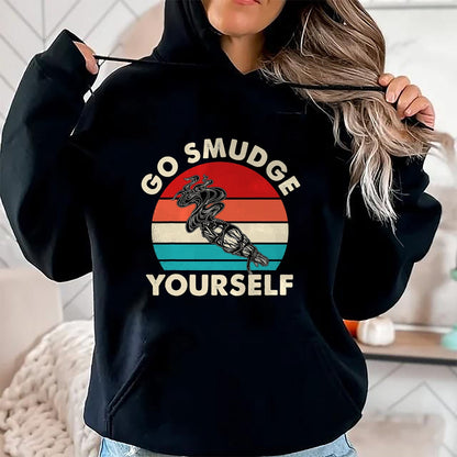 Native American T-Shirts, Vintage Native American Unisex T-Shirt/Hoodie/Sweatshirt HLT00 - Go Smudge Yourself Native American Funny Smudging Feather T-Shirt (1)