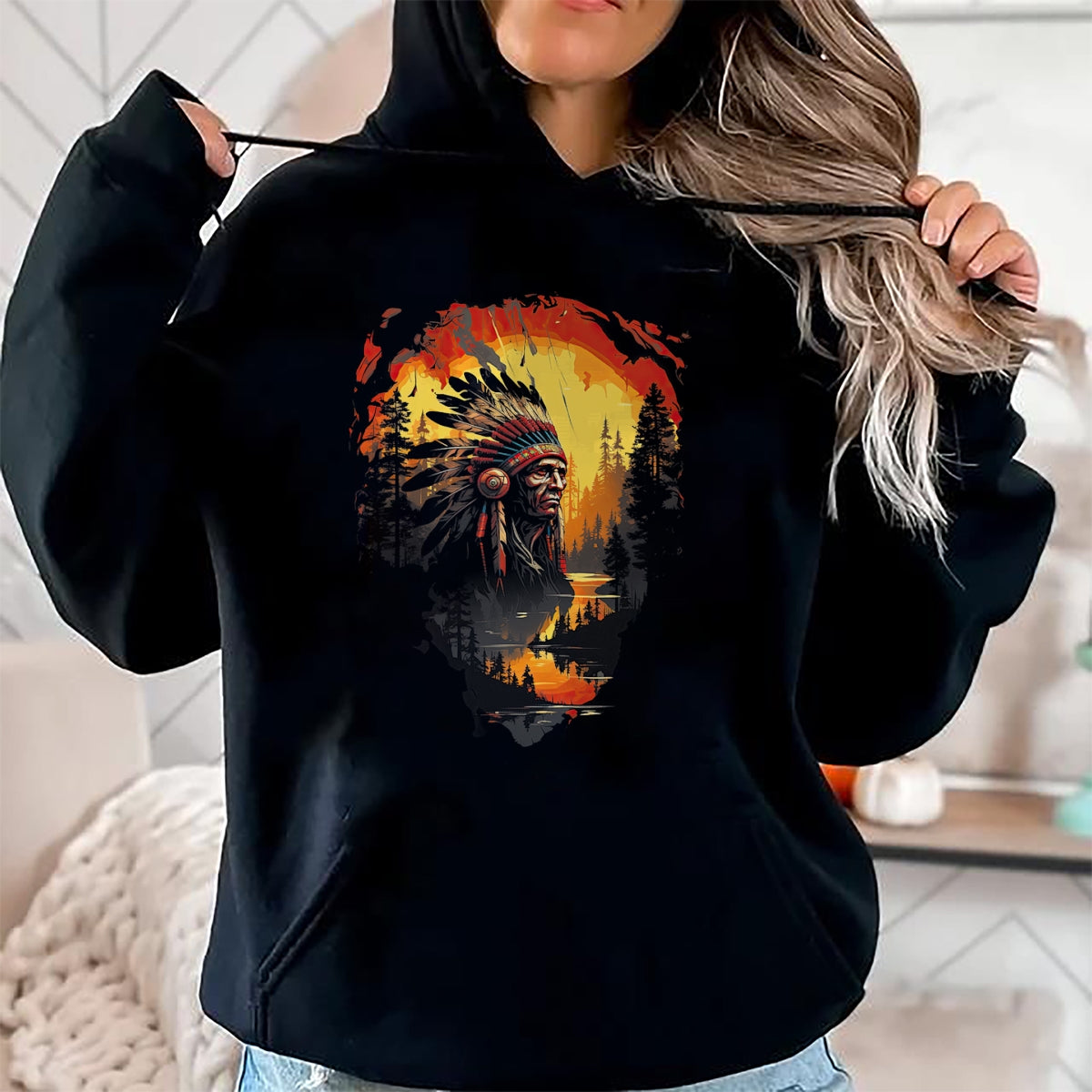 Native American T-Shirts, Vintage Native American Unisex T-Shirt/Hoodie/Sweatshirt HLT00 - Native American Heritage Chief T-Shirt (3)