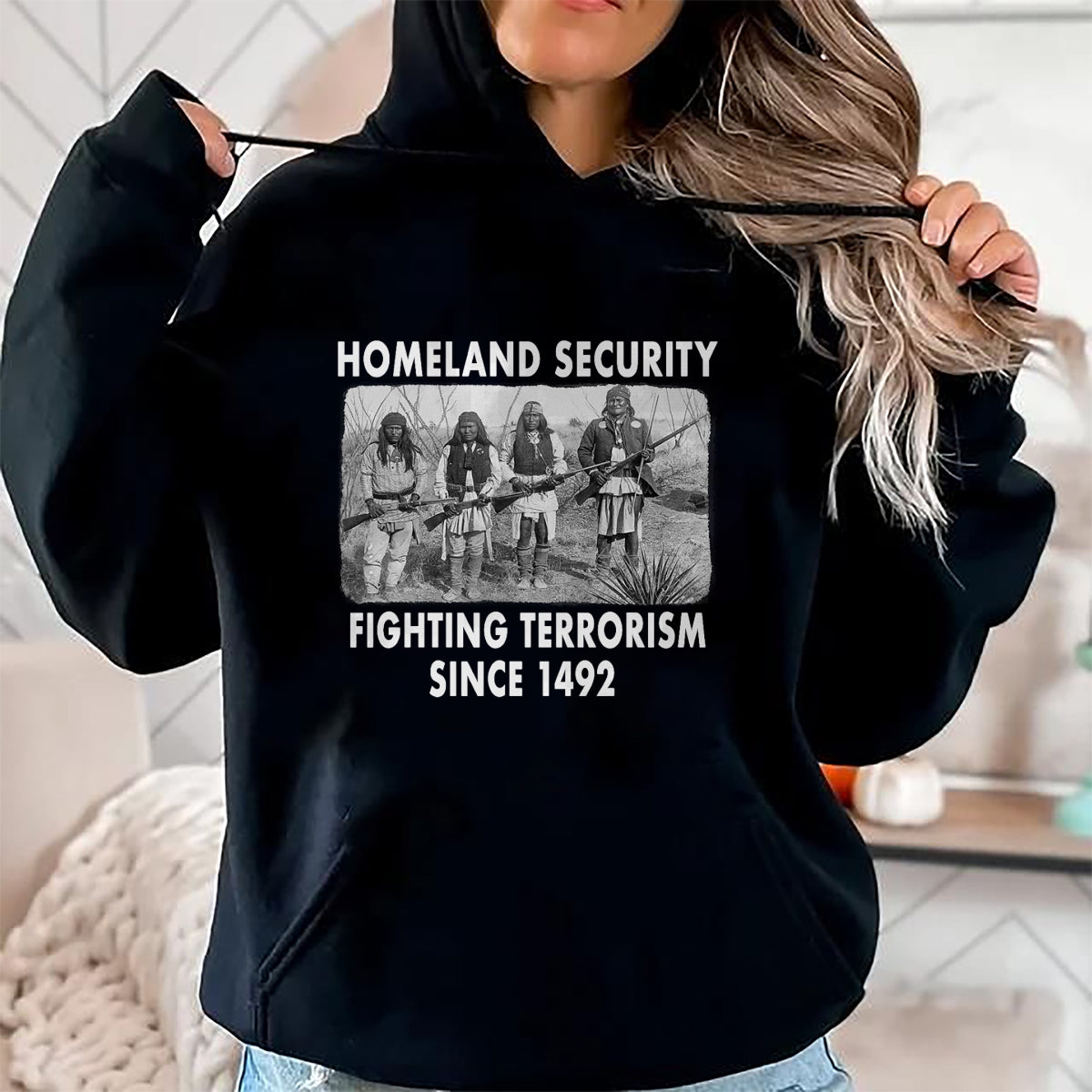 Native American T-Shirts, Vintage Native American Unisex T-Shirt/Hoodie/Sweatshirt HLT00 - Homeland Security Fighting Terrorism Since 1492 Native T-Shirt (1)