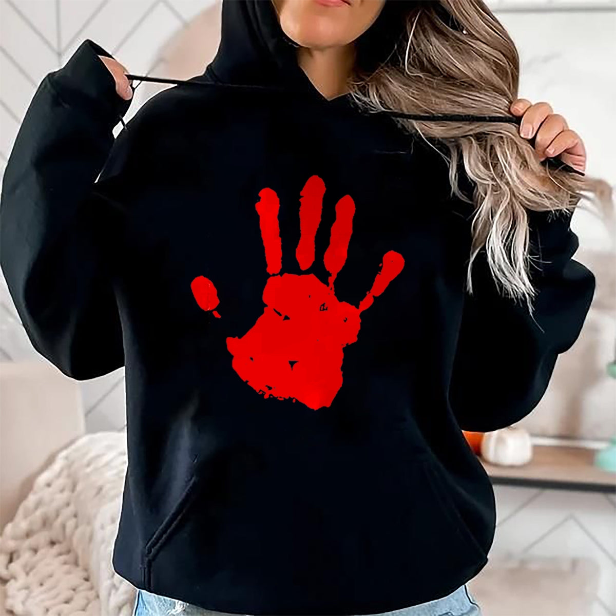 Native American T-Shirts, Vintage Native American Unisex T-Shirt/Hoodie/Sweatshirt HLT00 - Native America Stolen Sisters Red Hand T-Shirt (1)
