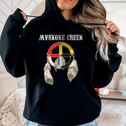 Native American T-Shirts, Vintage Native American Unisex T-Shirt/Hoodie/Sweatshirt HLT00 - Mvskoke Creek Muskogee Native American Medicine Wheel T-Shirt