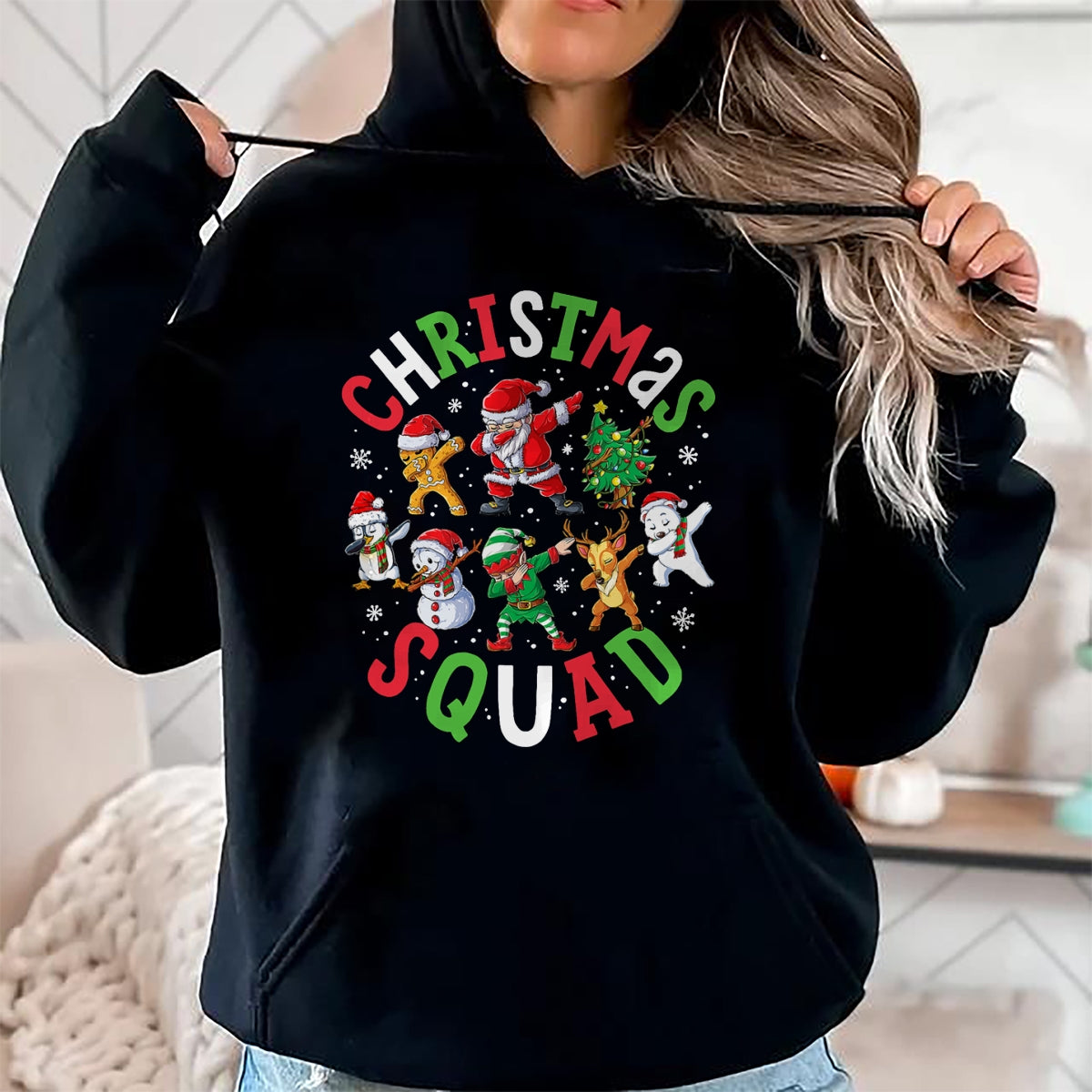 Christmas Shirts for Family, Funny christmas shirts, Christmas Unisex T-Shirt/Hoodie/Sweatshirt HLT00 - Christmas Squad Santa Dabbing Elf Family Matching Pajamas T-Shirt