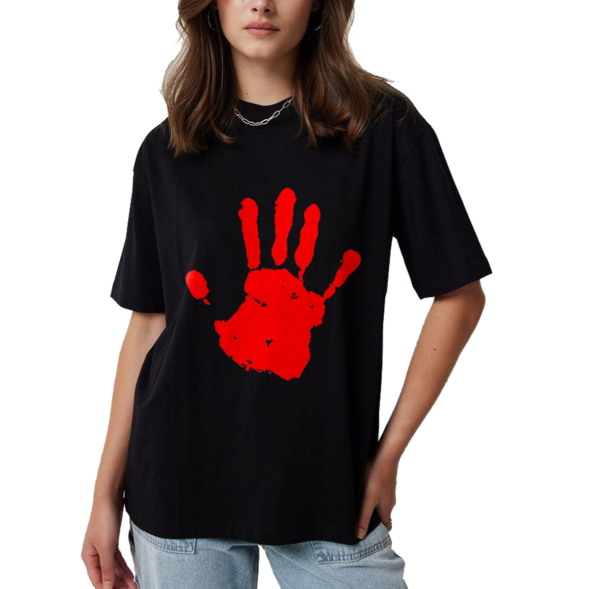 Native American T-Shirts, Vintage Native American Unisex T-Shirt/Hoodie/Sweatshirt HLT00 - Native America Stolen Sisters Red Hand T-Shirt (1)