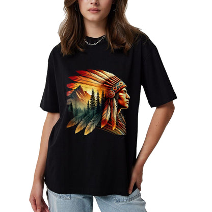 Native American T-Shirts, Vintage Native American Unisex T-Shirt/Hoodie/Sweatshirt HLT00 - Retro Native American Indian Headdress Vintage Men Graphic T-Shirt (1)