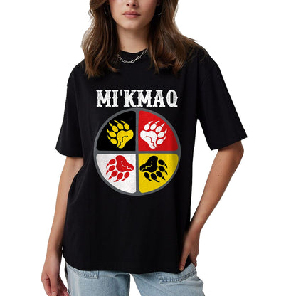 Native American T-Shirts, Vintage Native American Unisex T-Shirt/Hoodie/Sweatshirt HLT00 - Micmac Mi'kmaq Nation Native American Medicine Wheel T-Shirt
