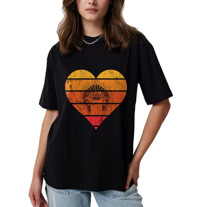 Native American T-Shirts, Vintage Native American Unisex T-Shirt/Hoodie/Sweatshirt HLT00 - Native American Retro Vintage Heart Sunset Native American T-Shirt
