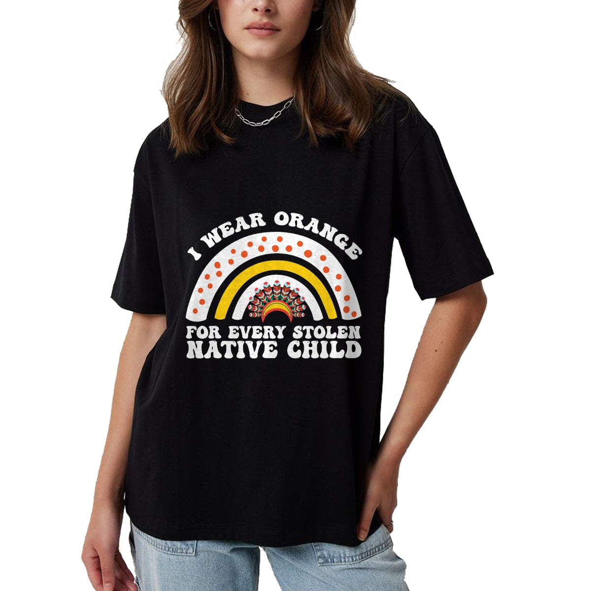 Native American T-Shirts, Vintage Native American Unisex T-Shirt/Hoodie/Sweatshirt HLT00 - I Wear Orange For Every American Native Child Indian Pride T-Shirt (1)