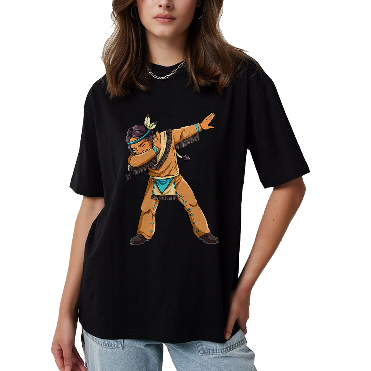 Native American T-Shirts, Vintage Native American Unisex T-Shirt/Hoodie/Sweatshirt HLT00 - American Flag - Dabbing Native American Men T-Shirt (1)