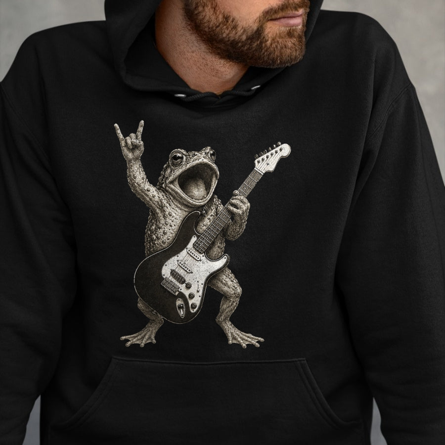 Guitar Lover Shirt, Funny Guitar UnisexT-Shirt/Hoodie/Sweatshirt HLT00 - Frog Playing Guitar Rock and Roll Funny T-Shirt