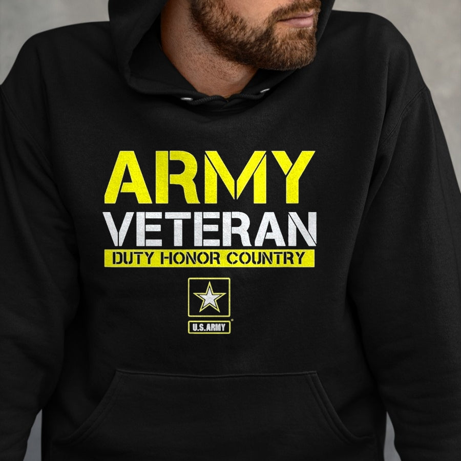 Proud Veteran Shirt, Funny Veteran UnisexT-Shirt/Hoodie/Sweatshirt HLT00 - US Army Veteran Duty Honor Land T-Shirt, Men, Black, 3X-Large