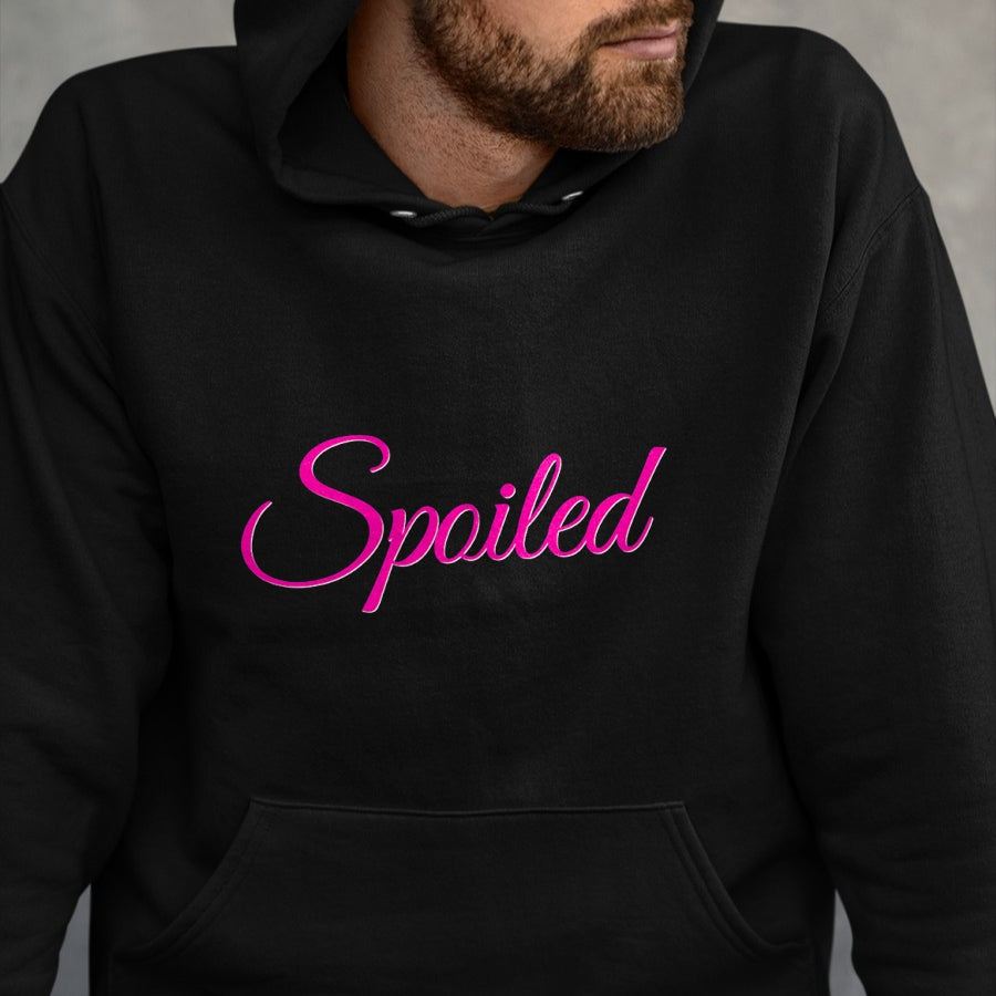 Best Wife Shirt, Wife and Husband Unisex T-Shirt/Hoodie/Sweatshirt HLT00 - Womens Spoiled - Pink Lettering T-Shirt