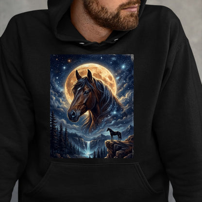 Best Horse Lover Shirt , Funny Horse UnisexT-Shirt/Hoodie/Sweatshirt HLT00 -Mystical Retro Majestic Horse Spirit Animal Full Moon Nature T-Shirt