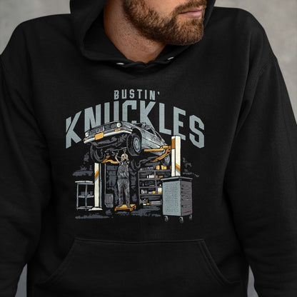 Best Mechanic Life Shirt, Funny Mechanic UnisexT-Shirt/Hoodie/Sweatshirt HLT00 - Bustin Knuckles Mechanic Front Print Graphic T-Shirt
