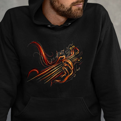 Guitar Lover Shirt, Funny Guitar UnisexT-Shirt/Hoodie/Sweatshirt HLT00 - Abstract Fire Guitar Art Playing Guitar Guitarist Music T-Shirt, Men, Black, 3X-Large