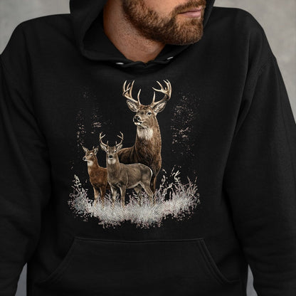 Funny Hunting Shirt, Gift For Hunting Lover Unisex T-Shirt/Hoodie/Sweatshirt HLT00 - Deer Forest Nature Lover Vintage Deer Hunting Hunter T-Shirt, Men, Black, 3X-Large
