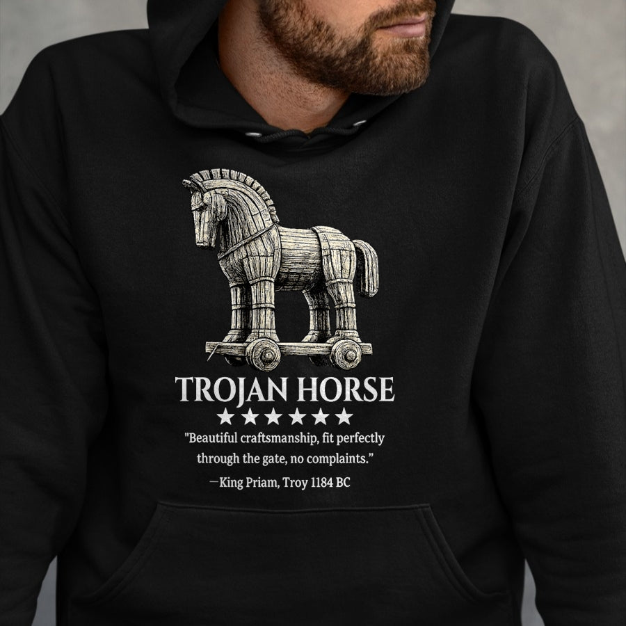 Best Horse Lover Shirt , Funny Horse UnisexT-Shirt/Hoodie/Sweatshirt HLT00 - Trojan Horse King Priam 1184 BC Ancient Greek History Meme T-Shirt