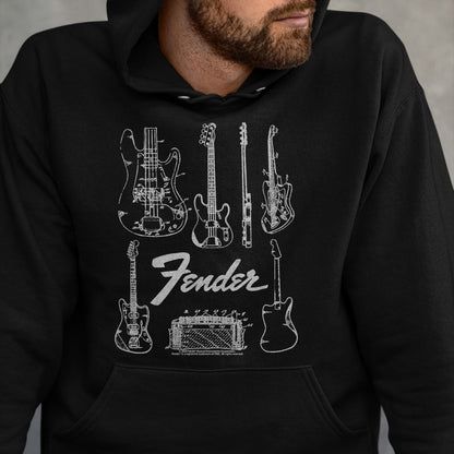 Guitar Lover Shirt, Funny Guitar UnisexT-Shirt/Hoodie/Sweatshirt HLT00 - Fender Guitars & Amp Logo T-Shirt