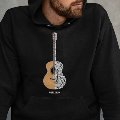 Guitar Lover Shirt, Funny Guitar UnisexT-Shirt/Hoodie/Sweatshirt HLT00 - Praise Him with The Strings Psalm 150 Acoustic Guitar Player T-Shirt
