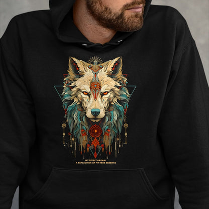 Native American T-Shirts, Vintage Native American Unisex T-Shirt/Hoodie/Sweatshirt HLT00 - Wolf Spirit Animal Sacred Shaman Native American Clan (1)