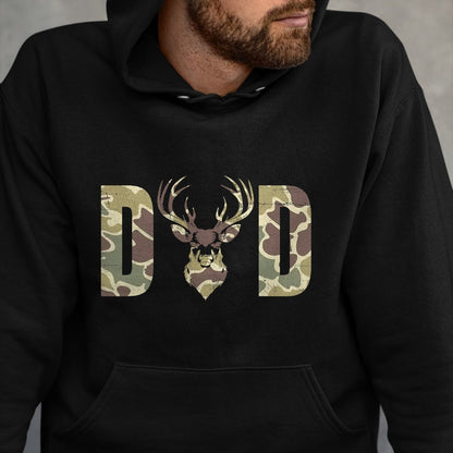 Funny Hunting Shirt, Gift For Hunting Lover Unisex T-Shirt/Hoodie/Sweatshirt HLT00 - Old School Camo Dad Hunting, Camouflage Deer Father_s Day T-Shirt
