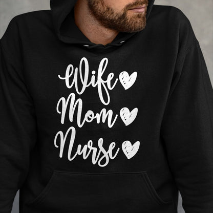 Funny Nurse Shirt, Nurse Unisex T-Shirt/Hoodie/Sweatshirt HLT00 - Mom Wife Nurse T-shirt Funny Gift for RN nurse T-Shirt