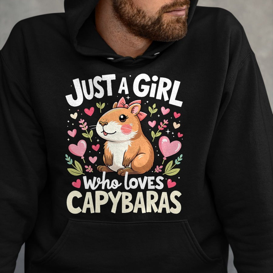 Cute Capybara Shirt, Funny Capybara Unisex T-Shirt/Hoodie/Sweatshirt HLT00 - Capybara Shirt Just A Girl Who Loves Capybara Lover Kids Boy T-Shirt