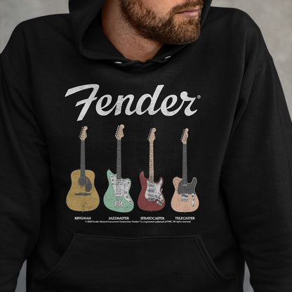 Guitar Lover Shirt, Funny Guitar UnisexT-Shirt/Hoodie/Sweatshirt HLT00 - Fender Vintage Guitar Lineup T-Shirt Small