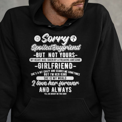 Best Wife Shirt, Wife and Husband Unisex T-Shirt/Hoodie/Sweatshirt HLT00 - Sorry I'm A Spoiled Boyfriend by Freaking Awesome Girlfriend T-Shirt (1)