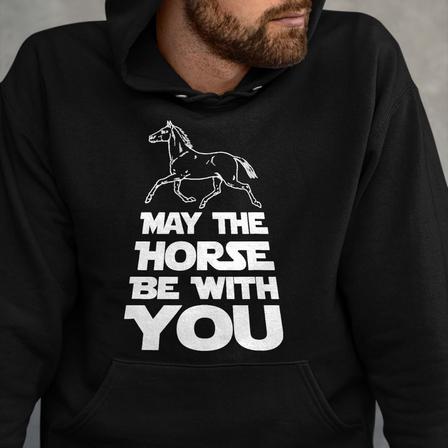 Best Horse Lover Shirt , Funny Horse UnisexT-Shirt/Hoodie/Sweatshirt HLT00 - May The Horse Be with You T-Shirt T-Shirt, Men, Black, 3X-Large