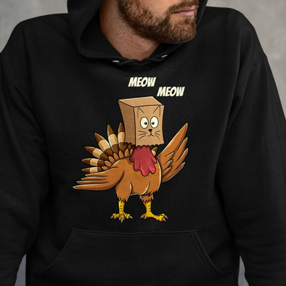 Best Thanksgiving Family Shirt , Funny Thanksgiving UnisexT-Shirt/Hoodie/Sweatshirt HLT00 - Thanksgiving Turkey Cat Meow Funny Men Women Thanksgiving T-Shirt