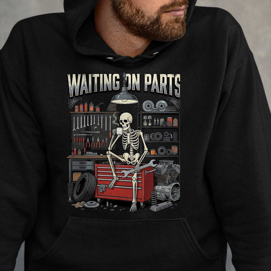 Best Mechanic Life Shirt, Funny Mechanic UnisexT-Shirt/Hoodie/Sweatshirt HLT00 - Funny Waiting On Parts Mechanic Skeleton Auto Repair Life T-Shirt, Men, Black, 3X-Large (2)