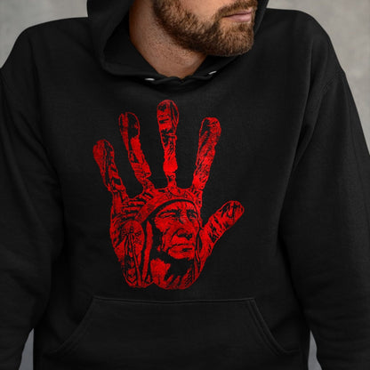 Native American T-Shirts, Vintage Native American Unisex T-Shirt/Hoodie/Sweatshirt HLT00 - Native American Indigenous Red Hand Indian Blood Themed (7)