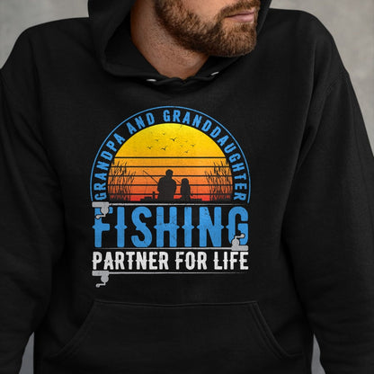 Best Grandpa Shirt, Proud Grandpa Unisex T-Shirt/Hoodie/Sweatshirt HLT00 - Grandpa And Granddaughter Fishing Buddies For Life Vintage T-Shirt