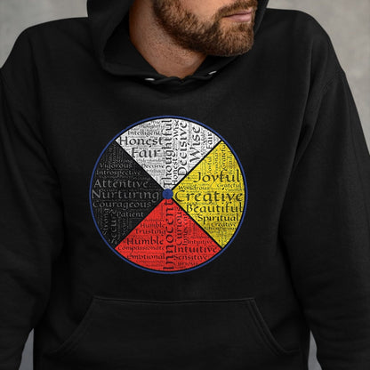Native American T-Shirts, Vintage Native American Unisex T-Shirt/Hoodie/Sweatshirt HLT00 - Native American Words Of The Medicine Wheel 1
